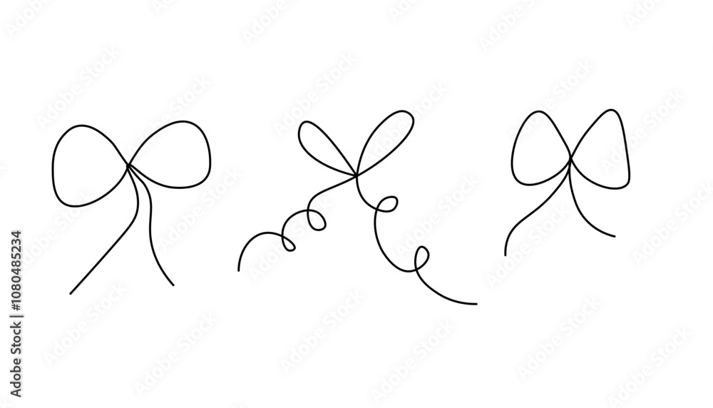 Set of various bows, gift ribbons, bowknots in doodle style. Hand-drawn vector illustration elements, stickers for holiday, birthday party, Christmas present wrapping decoration. Set of various bows, gift ribbons, bowknots in doodle style. Hand-drawn vector illustration elements, stickers for holiday, birthday party, Christmas present wrapping decoration.