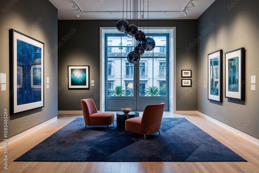 Fototapeta premium 3D Elegant Frame Design in Contemporary Art Gallery Environment