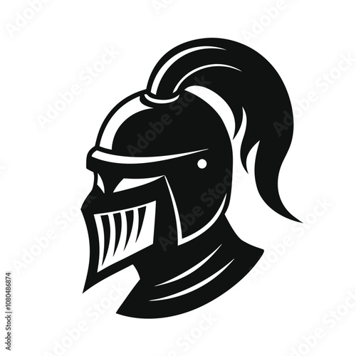 Cavalry helmet vector silhouette