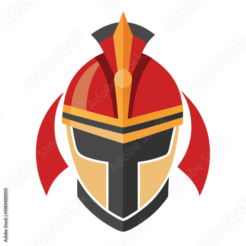 Cavalry helmet vector illustration isolated on a white background