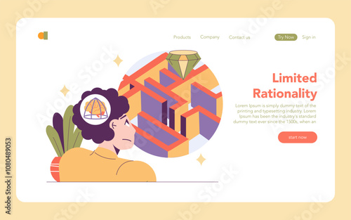 Behavioral Economics. Flat Vector Illustration