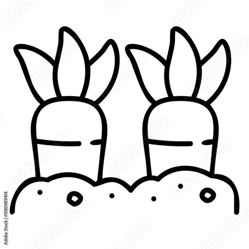 Illustration of Carrots Line Icon