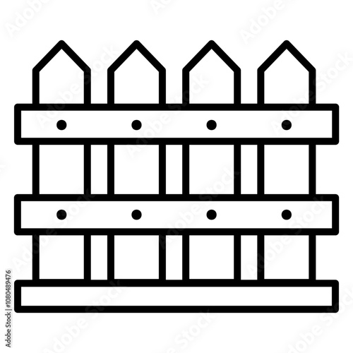 Illustration of Fence Line Icon