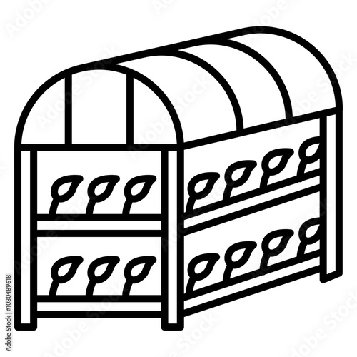 Illustration of Greenhouse Line Icon