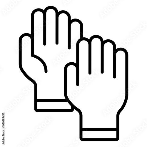 Illustration of Hand Gloves Line Icon