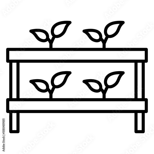 Illustration of Hydroponic Line Icon