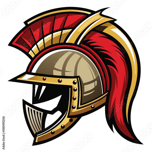 Cavalry helmet vector illustration isolated on a white background