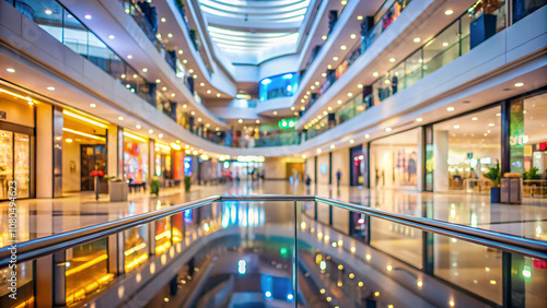 empty shopping mall as blurred abstract background