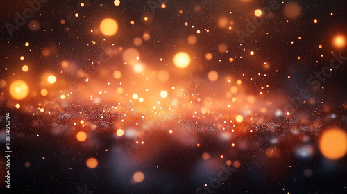 Bright festive bokeh for a magical and cozy Christmas night celebration