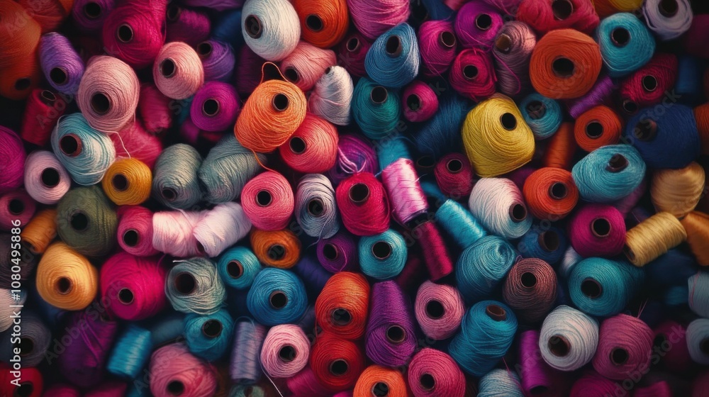 frame entirely filled with sewing threads, different colors, tightly packed, seamless background, fashion and textile vibe, creative look frame entirely filled with sewing threads, different colors, tightly packed, seamless background, fashion and textile vibe, creative look