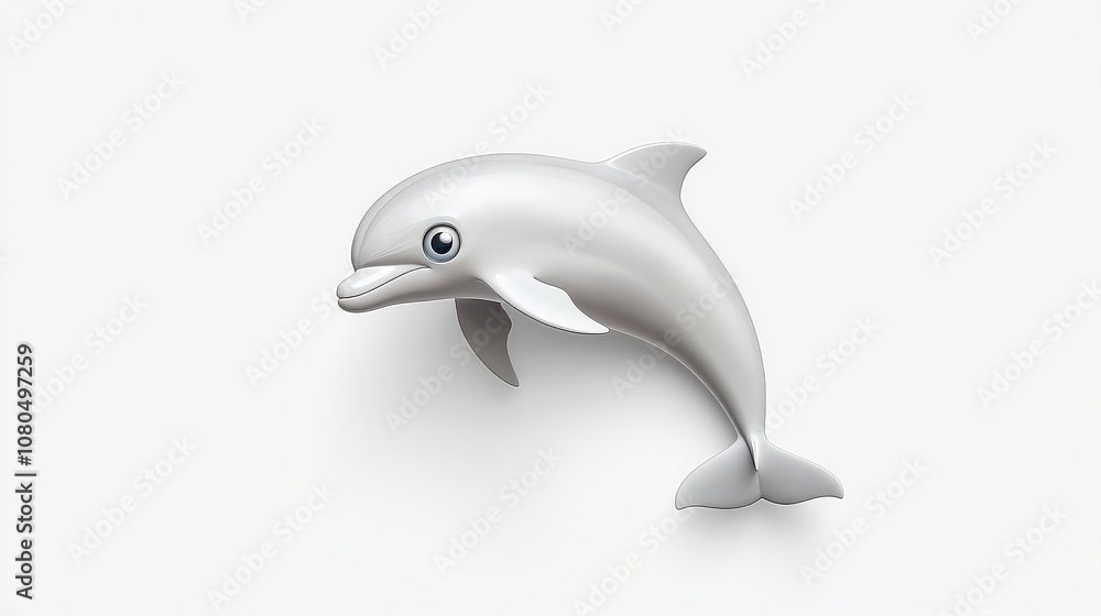 3D Cartoon Dolphin Isolated on White Background 3D Cartoon Dolphin Isolated on White Background