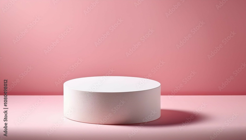 minimalist white podium on pink background for product display minimalist white podium on pink background for product display