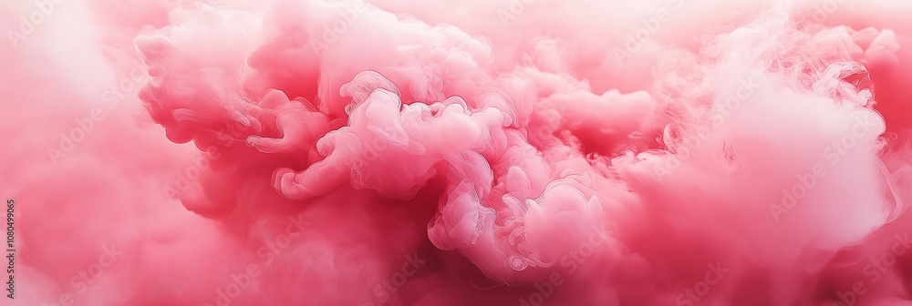 Fototapeta premium Soft pink clouds form an abstract, dreamy pattern, creating an ethereal and tranquil visual experience.