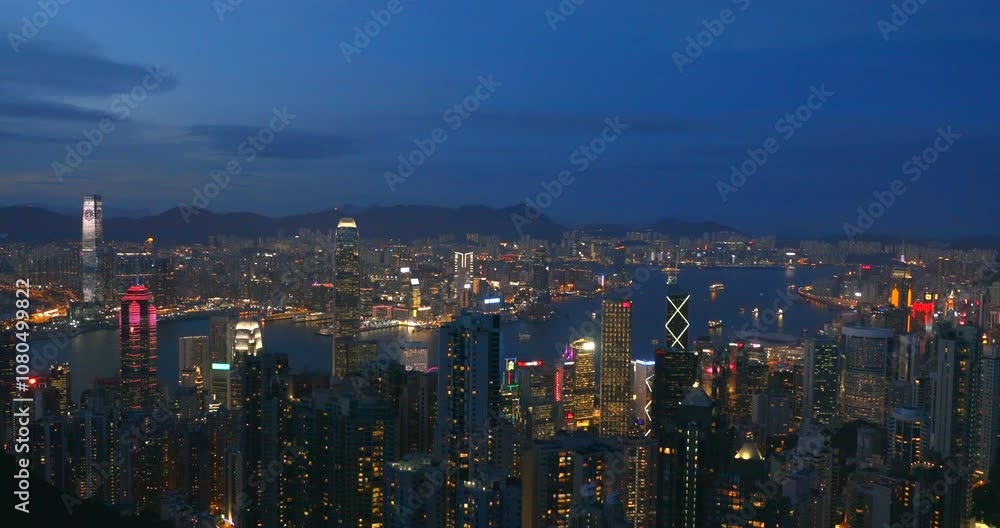 香港の夜景ビクトリアピークより望む香港の夜景
