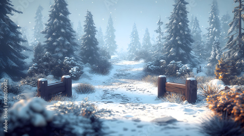 Vibrant Game Design Concept for a Magical Christmas Treasure Hunt in an Enchanting Forest Setting photo