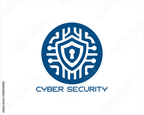 Cyber security logo design icon symbol vector illustration. Modern cyber security logo Template.