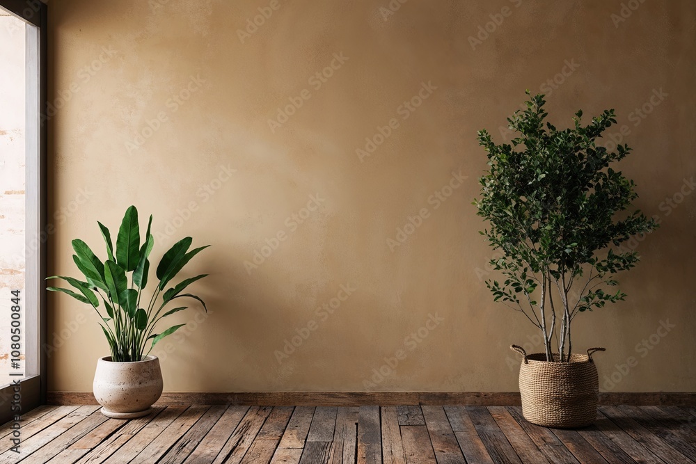 Warm Beige Walls Rustic Flooring and Elegant Plants for Effective Marketing Spaces Warm Beige Walls Rustic Flooring and Elegant Plants for Effective Marketing Spaces