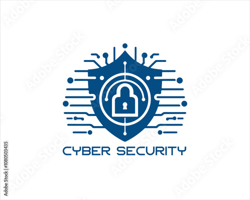 Cyber security logo design icon symbol vector illustration. Modern cyber security logo Template.