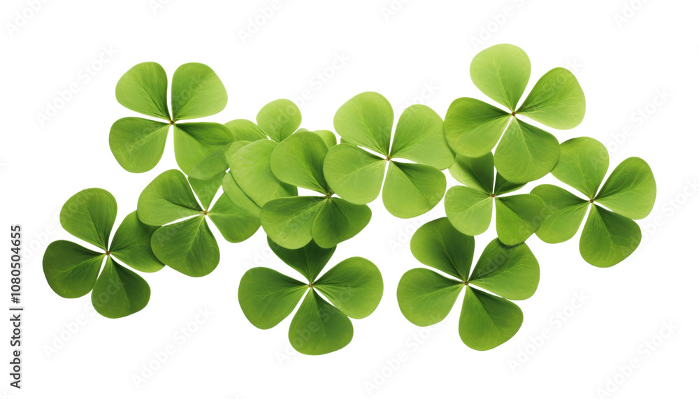four leaf clover group top view isolated on transparent background cutout four leaf clover group top view isolated on transparent background cutout
