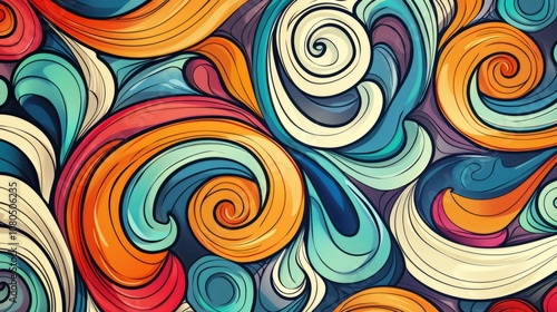 Hand-drawn background pattern swirl design idea style