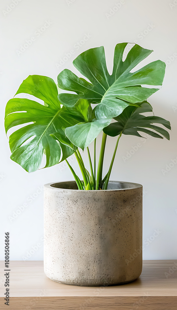 Fototapeta premium Monstera deliciosa care event modern interior plant photography tropical environment close-up view home décor concept