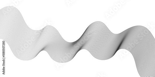 Abstract multicolor gradient wave lines vector background, twisted curve lines and blend effect, frequency sound wave lines, 3d contour line patterned background illustration.	