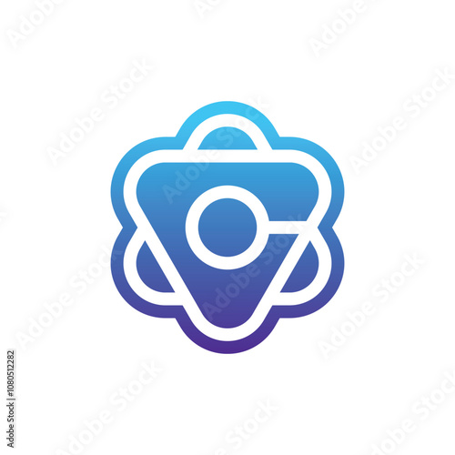 Science fiction abstract symbol letter C logo