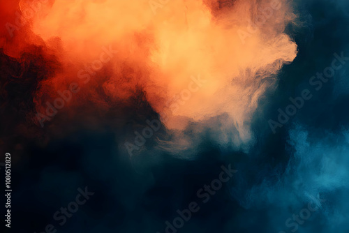 Wallpaper Mural Abstract Background - Orange and Blue Smoke Torontodigital.ca