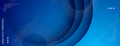 blue abstract background with geometric element. technology banner design