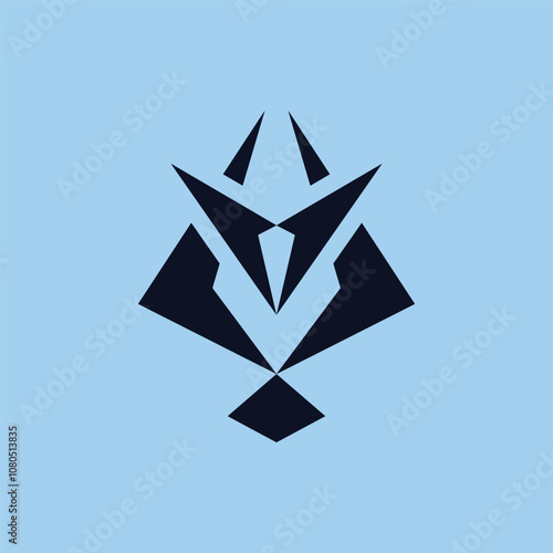 Abstract space ship sci-fi symbol emblem