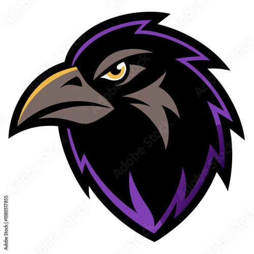 Crow head vector mascot art illustration photo