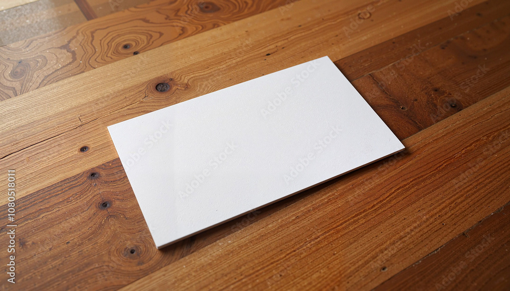 Business card mockup with soft shadows. Blank white card on a wooden table under natural light. Business card mockup with soft shadows. Blank white card on a wooden table under natural light.