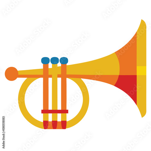 Taps Bugle vector illustration on White Background