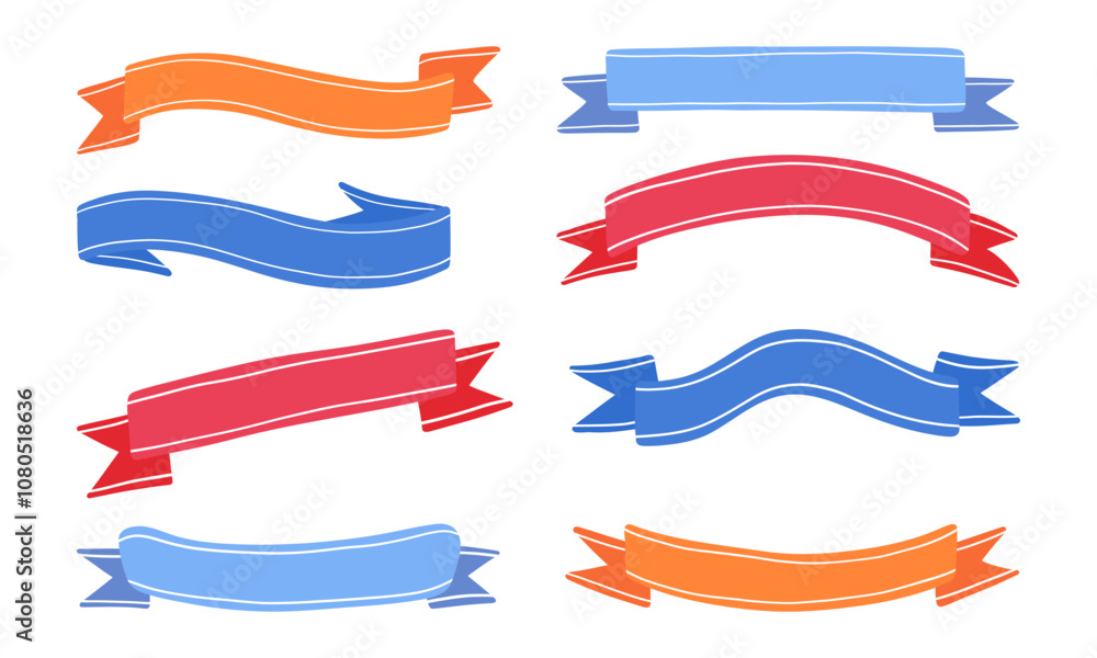 Decorative Ribbon Banner Set. A versatile collection of 8 ribbon banners in various styles and shapes, perfect for enhancing any design. Includes wavy, curved, and classic options Decorative Ribbon Banner Set. A versatile collection of 8 ribbon banners in various styles and shapes, perfect for enhancing any design. Includes wavy, curved, and classic options