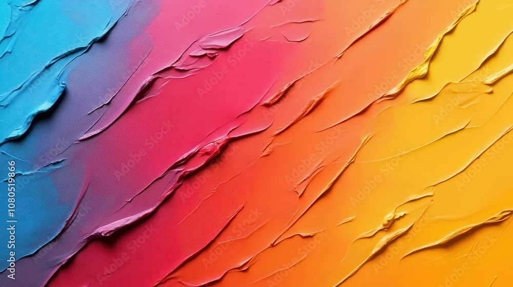Obraz premium Vibrant Abstract Background with Textured Layers of Pink, Blue, Orange, and Yellow, Perfect for Artistic Designs, Modern Decor, and Creative Projects