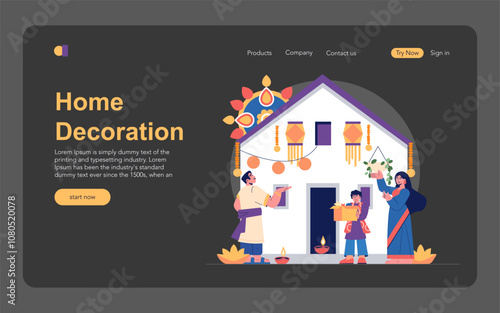 Divali. Flat Vector Illustration