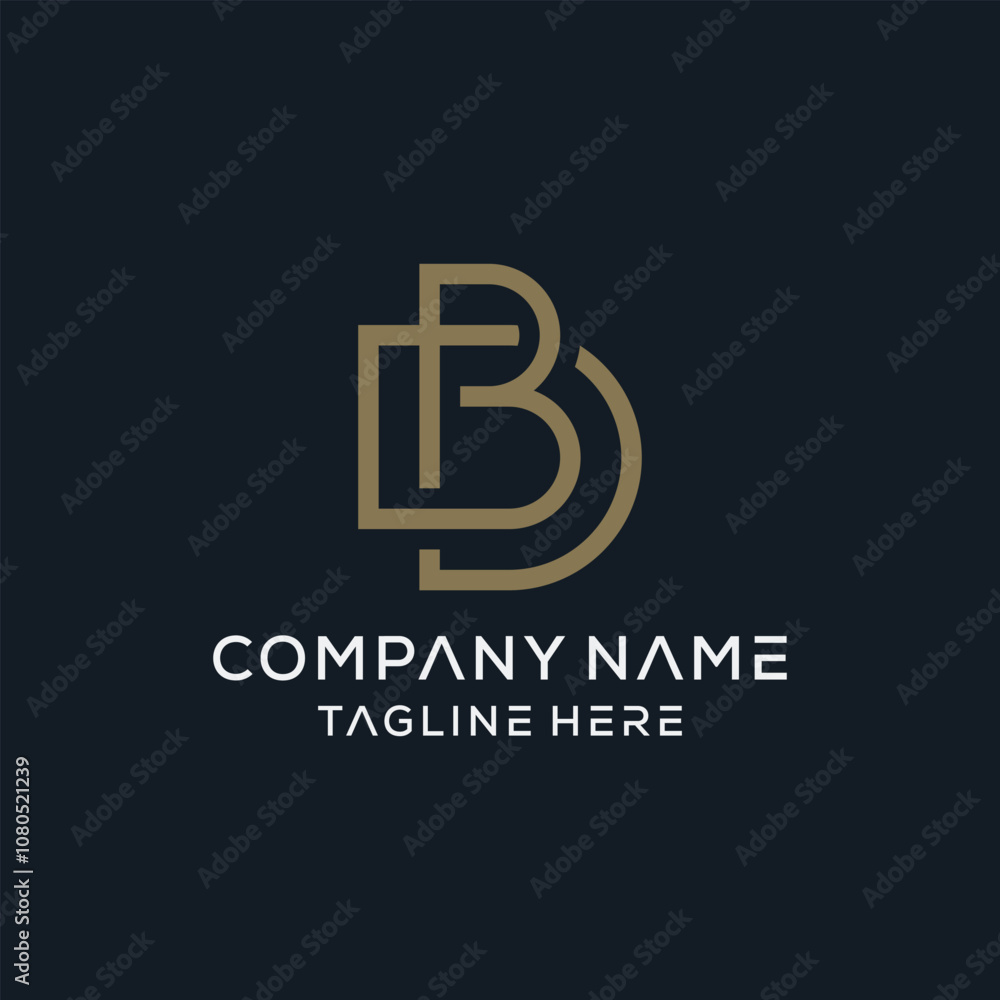 Initial BD DB simple line logo design Initial BD DB simple line logo design