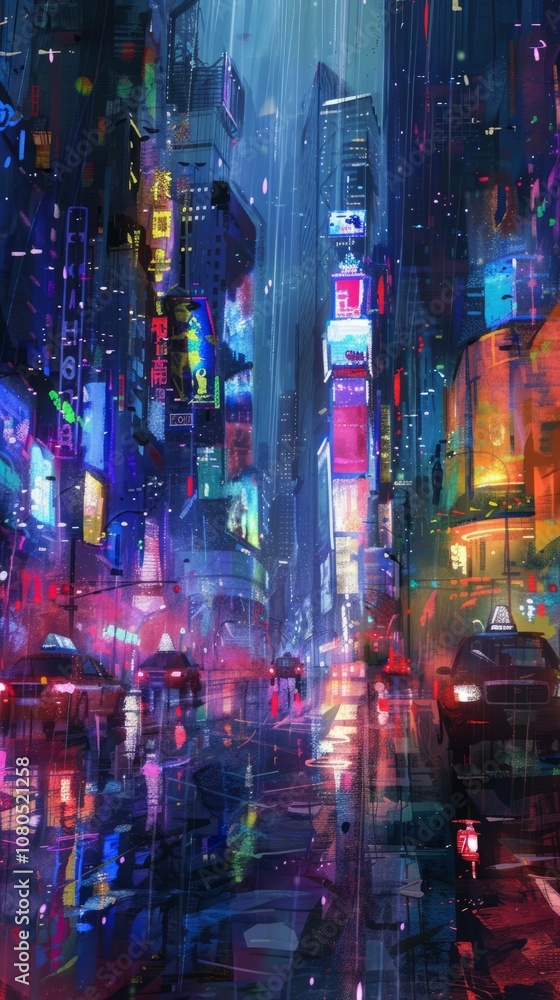 Obraz premium Vibrant City Life. Bustling Streets and Lively Scenes.