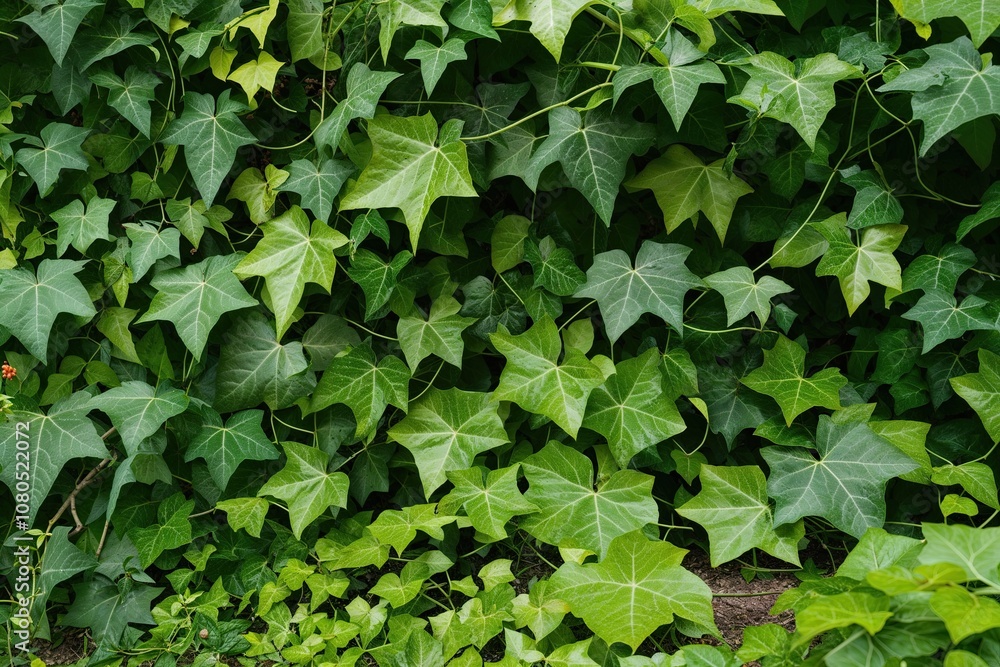 Vibrant Ivy Leaves and Tendrils in a Lush Natural Landscape Vibrant Ivy Leaves and Tendrils in a Lush Natural Landscape