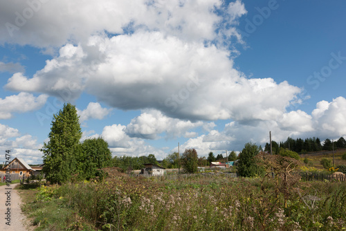 Russia Perm region landscape on a summer cloudy day