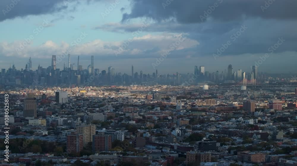 Aerial view of New York City at sunrise Aerial view of New York City at sunrise