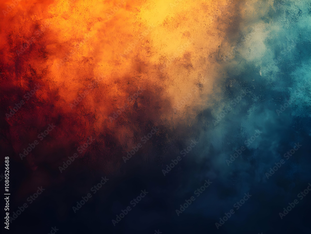 Fototapeta premium Abstract Background - Orange and Blue Textured Wall