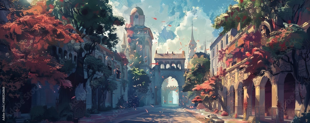 Entry Road to a Grand and Beautiful City Entry Road to a Grand and Beautiful City