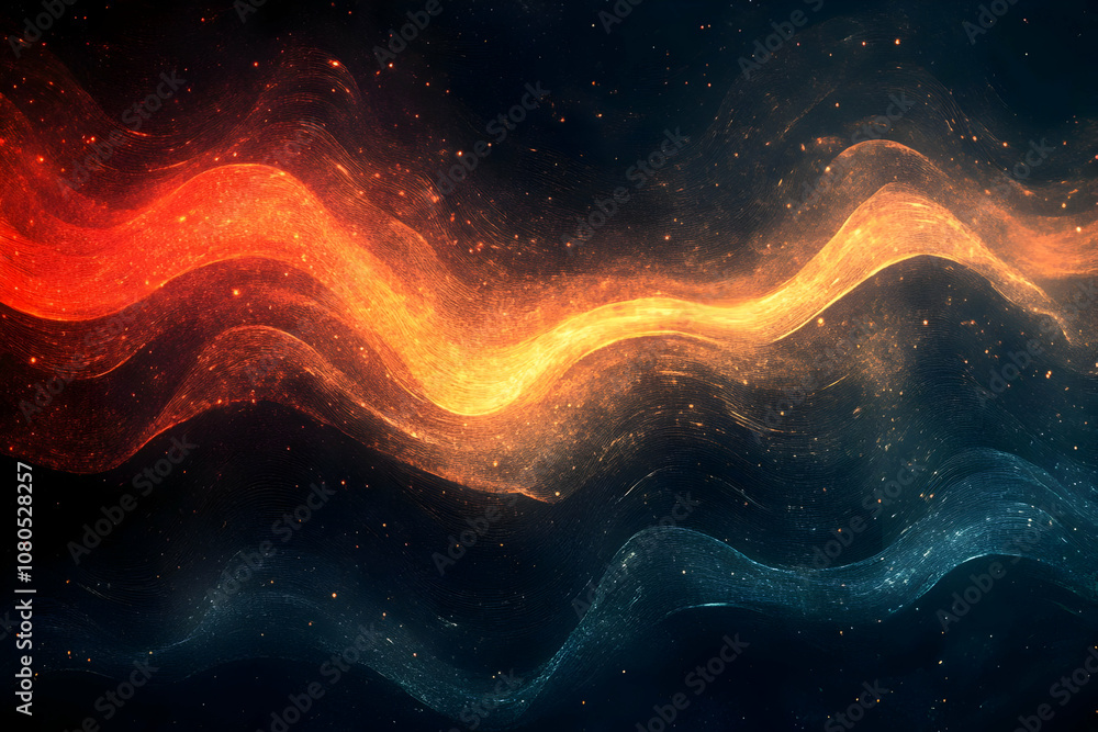Abstract Background - Fiery and Icy Cosmic Waves Abstract Background - Fiery and Icy Cosmic Waves