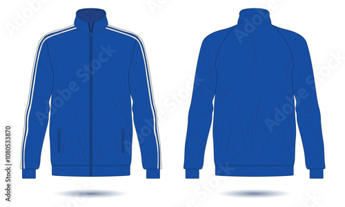 Blue sports training jacket mockup