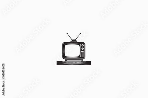 A Television vector silhouette image made by adobe illustrator..eps