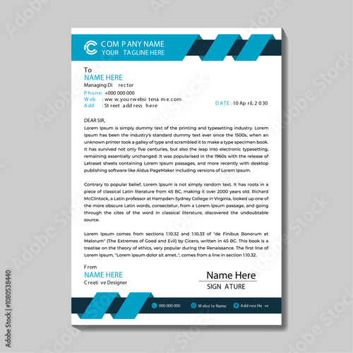 Professional business letterhead design template