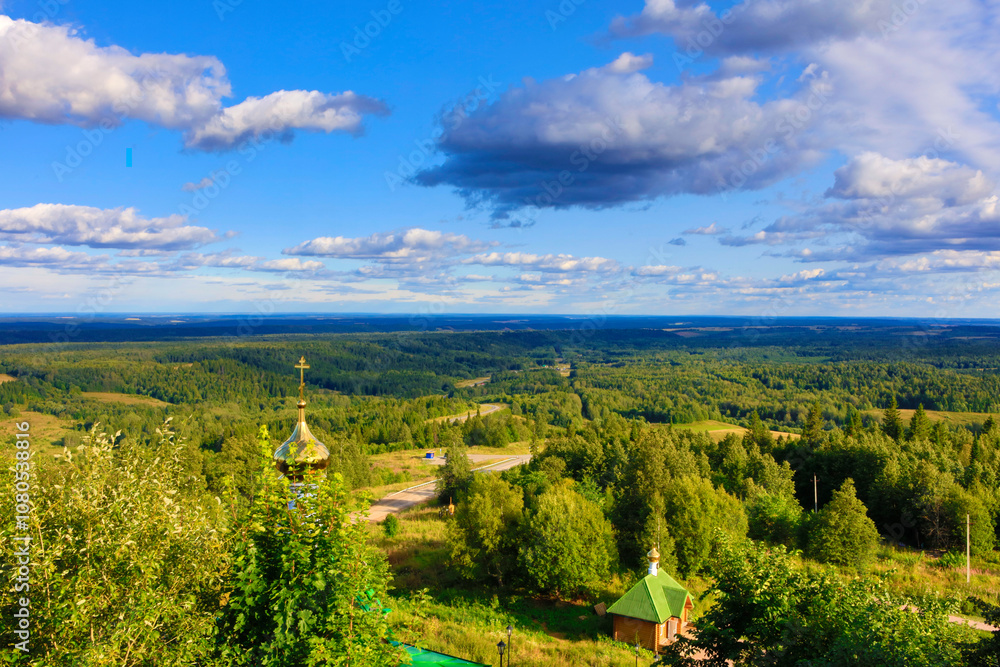 Obraz premium Russia Perm region forest landscape on a cloudy summer day