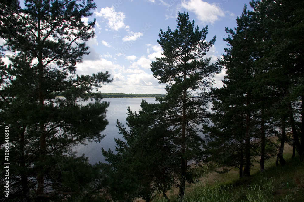 Russia Perm Krai Kama River on a cloudy summer day Russia Perm Krai Kama River on a cloudy summer day