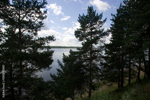 Russia Perm Krai Kama River on a cloudy summer day